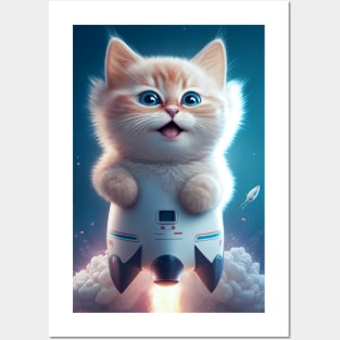 rocket kitten Posters and Art